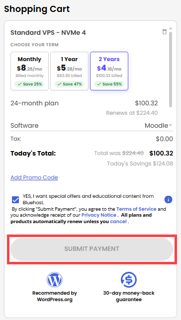 Self-Managed VPS - service terms